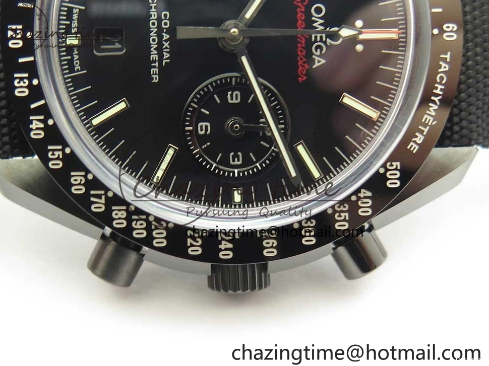 1229 Premium Speedmaster “Dark Side of The Moon” Real Ceramic OMF 1:1 Best Edition on Nylon Strap A 7977